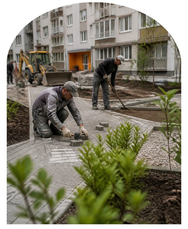 Благоустройство двора многоквартирного дома в Бердске